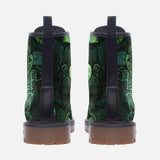 Leather Boots Green Hearts Graffiti Art