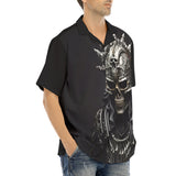 Hawaiian Shirt Fantasy Samurai Silver Skull