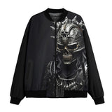 Bomber Jacket Fantasy Samurai Silver Skull
