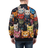 Bomber Jacket Colorful Cats Collage