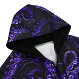 Men's Zip Up Hoodie Blue Octopus Tentacles