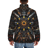 Down-Padded Puffer Jacket Futuristic Shapes Fractal Abstraction