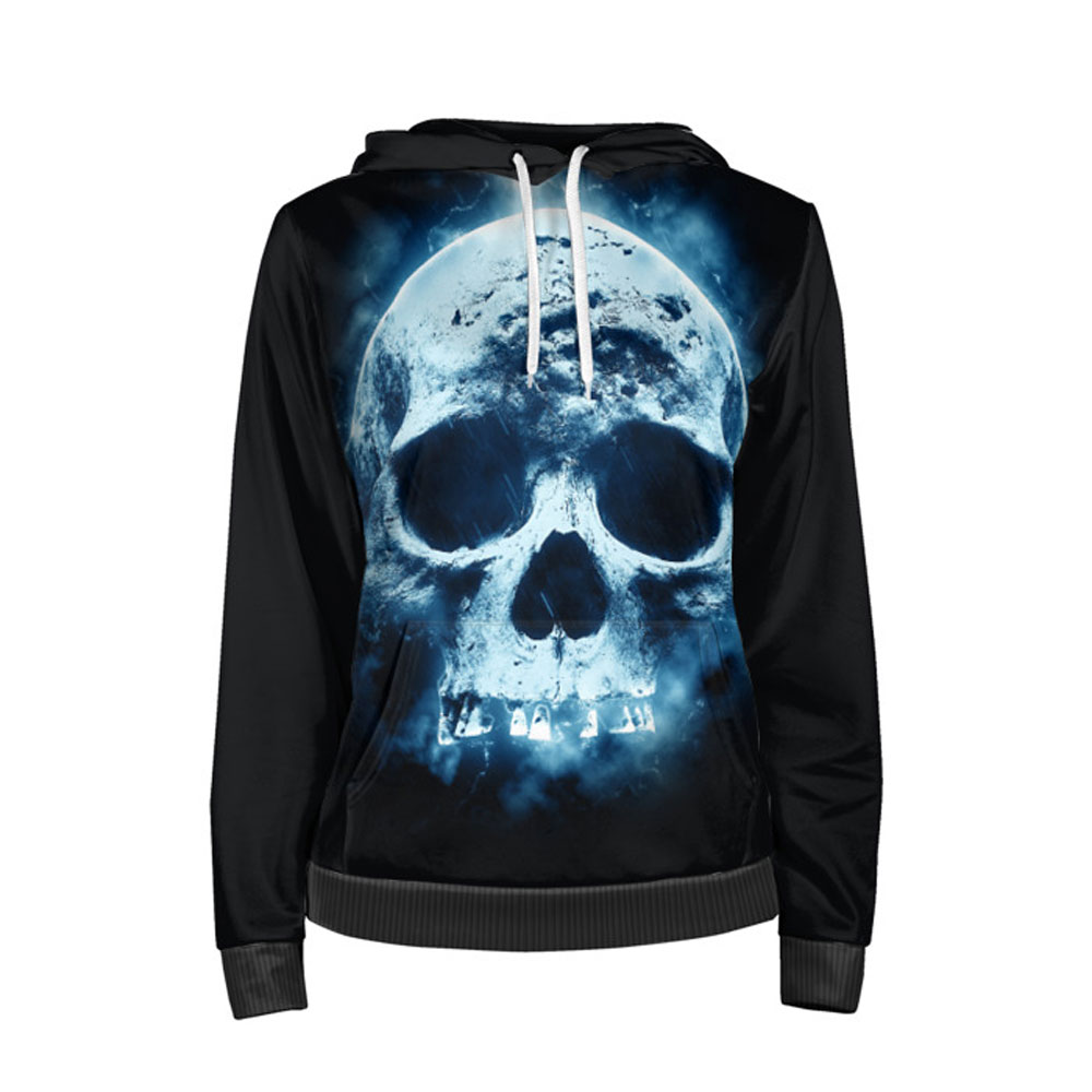 blue skull hoodie