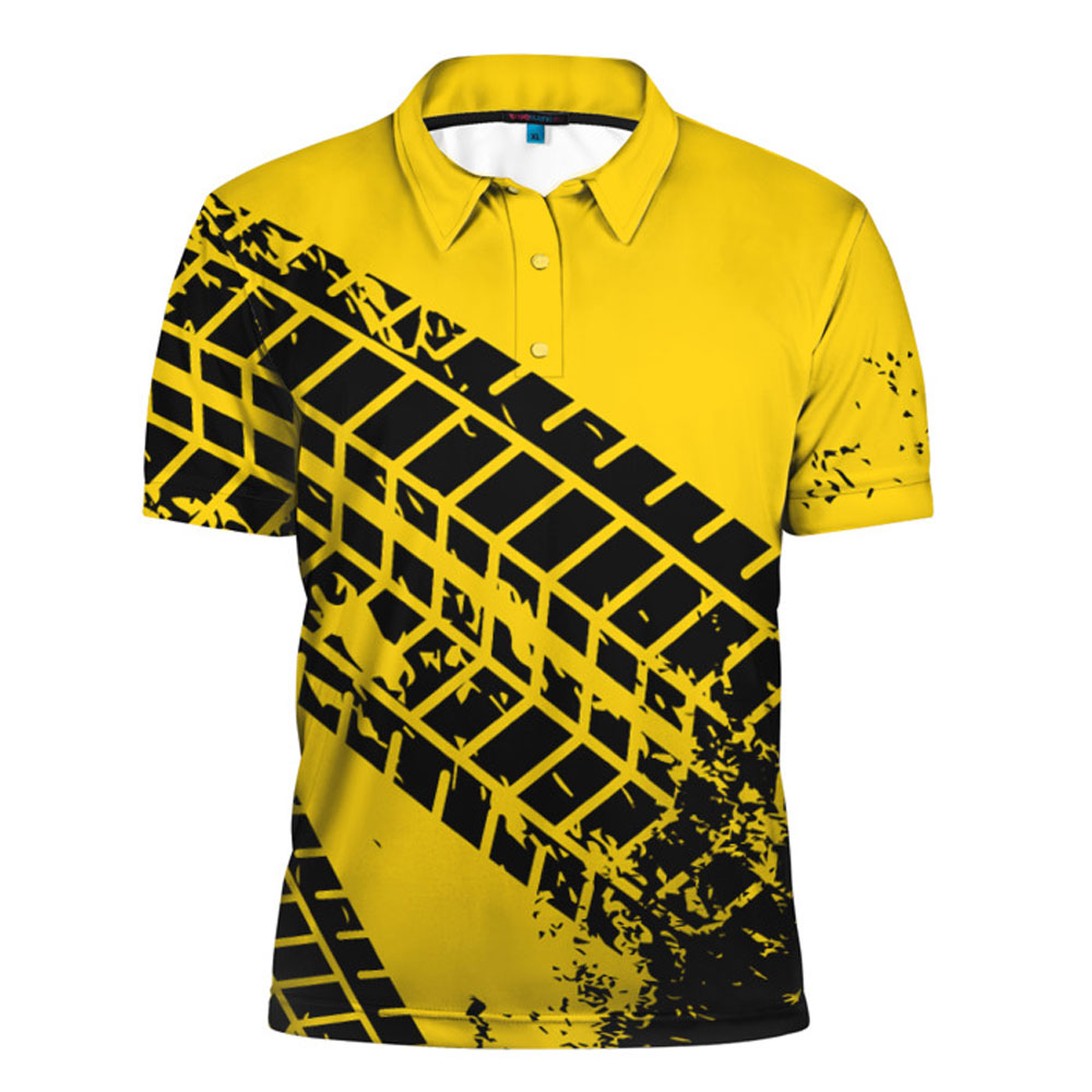 Full Printed Cool Men’s Polo Shirt, “Tire tracks” – Сlothing Store ...
