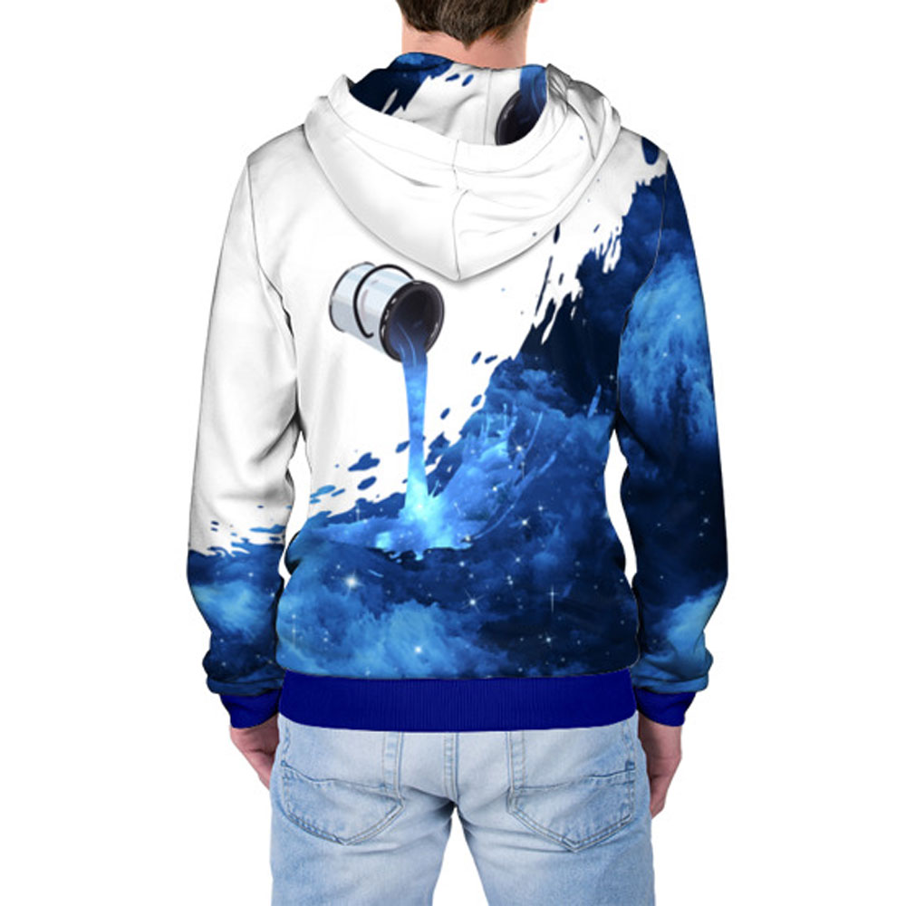 Full Printed Cool Men s Hoodie With Zipper Space In Jar Quantum 