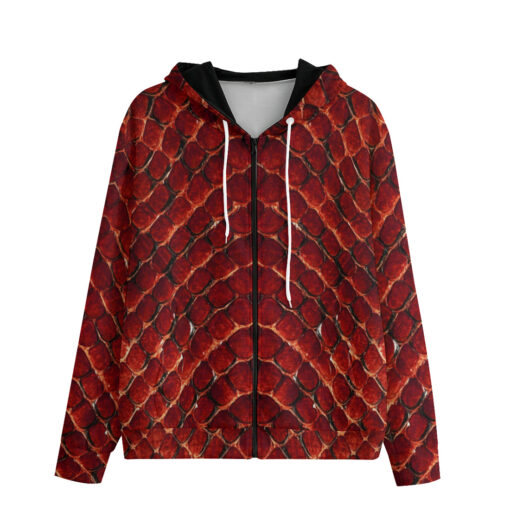 Red Snake Men's Zip Up Hoodie