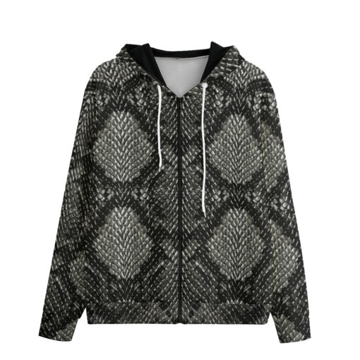 Snake Pattern Men's Zip Up Hoodie