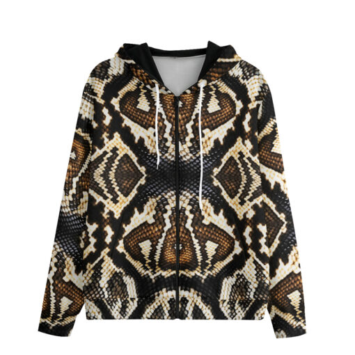 Snake Pattern Men's Zip Up Hoodie