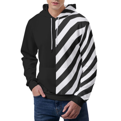 Black n White Stripes Men's Hoodie