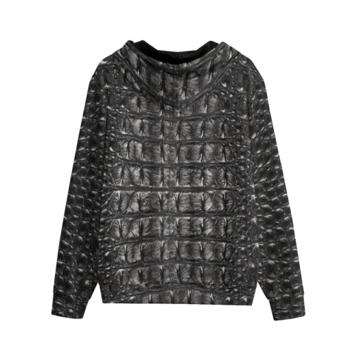 Alligator Pattern Men's Zip Up Hoodie - Image 2