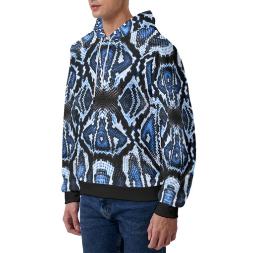 Blue Snake Men's Hoodie - Image 2