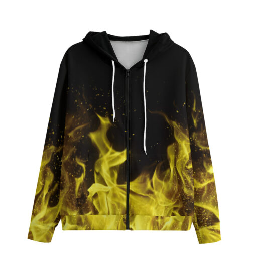 Yellow Fire Men's Zip Up Hoodie