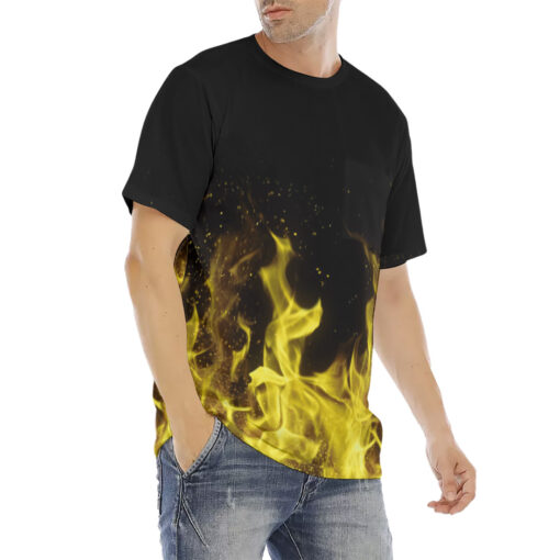 Yellow Fire Men's T-Shirt - Image 3