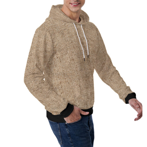 Sackcloth Texture Men's Hoodie - Image 3