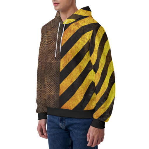 Rusty Mesh Yellow Stripes Men's Hoodie - Image 2