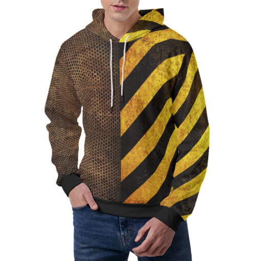 Rusty Mesh Yellow Stripes Men's Hoodie