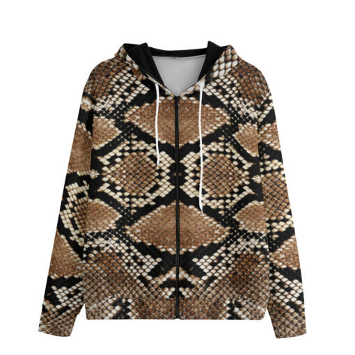 Snake Pattern Men's Zip Up Hoodie