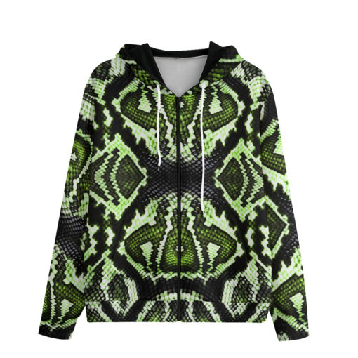 Green Snake Men's Zip Up Hoodie