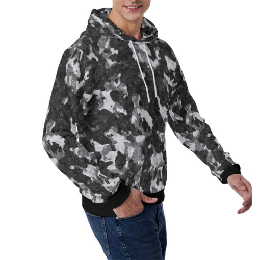 Gray Camouflage Men's Hoodie - Image 3