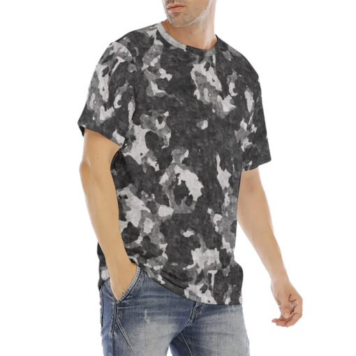 Gray Camouflage Men's T-Shirt - Image 3