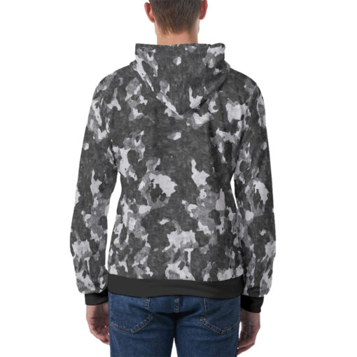 Gray Camouflage Men's Hoodie - Image 4