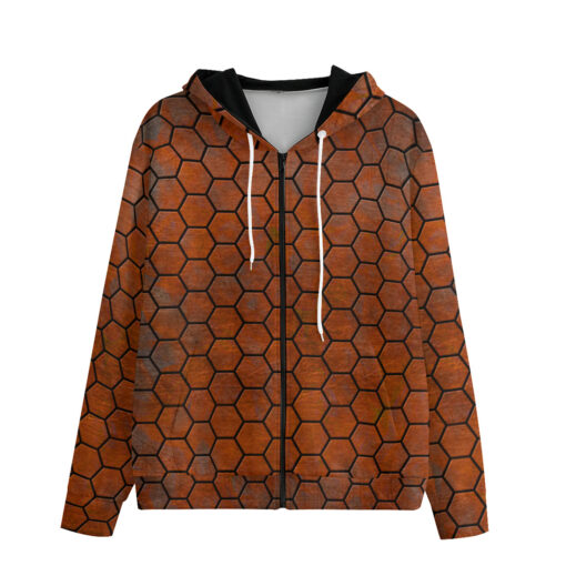 Rusty Hexagons Men's Zip Up Hoodie