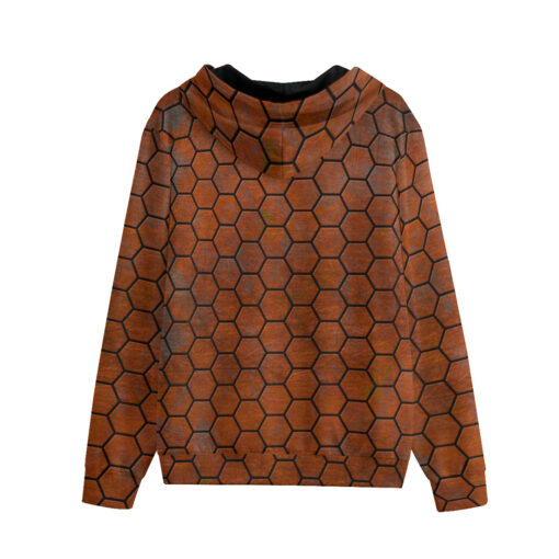 Rusty Hexagons Men's Zip Up Hoodie - Image 2