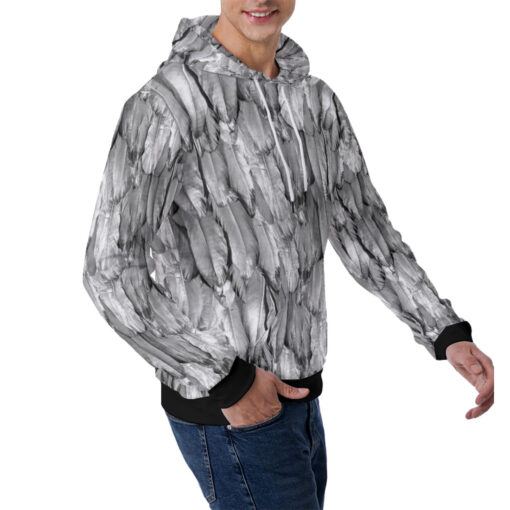 White Raven Plumage Men's Hoodie - Image 3