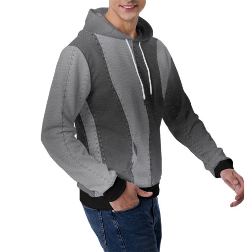 Leather Stripes Men's Hoodie - Image 3