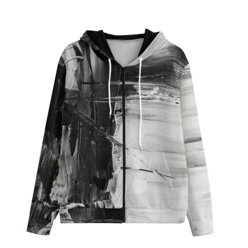 Black and White Abstraction Men's Zip Up Hoodie