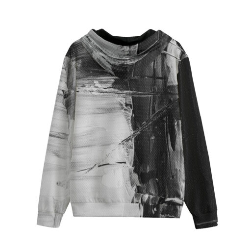 Black and White Abstraction Men's Zip Up Hoodie - Image 2