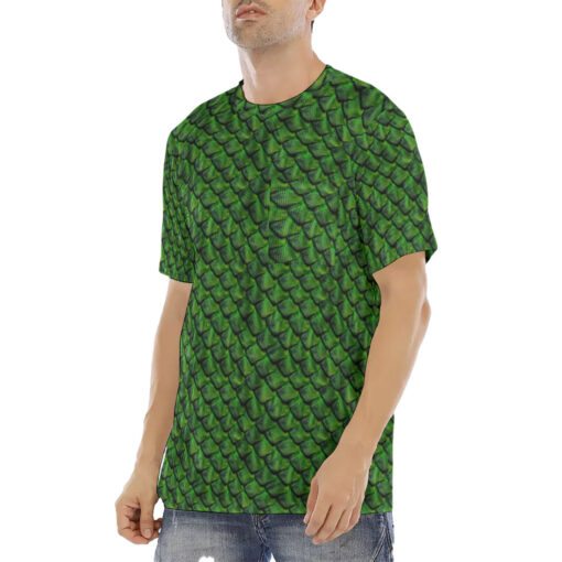 Green Reptile Scales Men's T-Shirt - Image 2