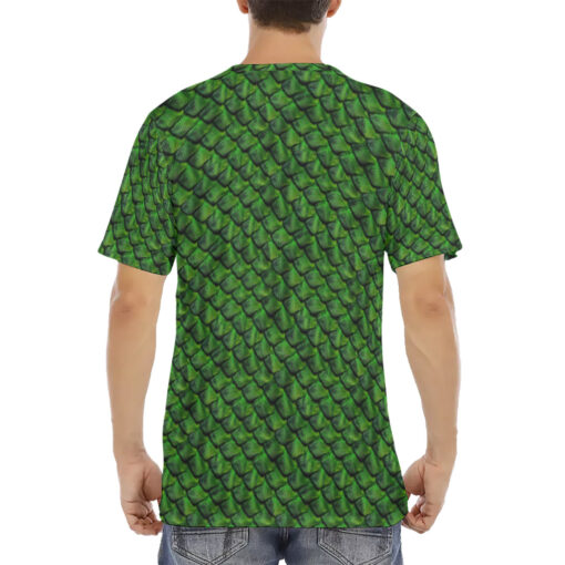 Green Reptile Scales Men's T-Shirt - Image 4