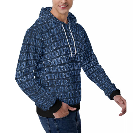 Blue Alligator Men's Hoodie - Image 3