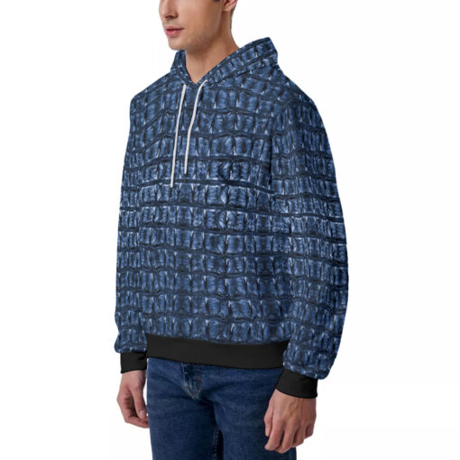 Blue Alligator Men's Hoodie - Image 2