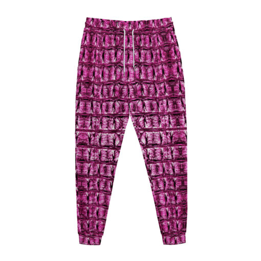 Pink Alligator Texture Sweatpants