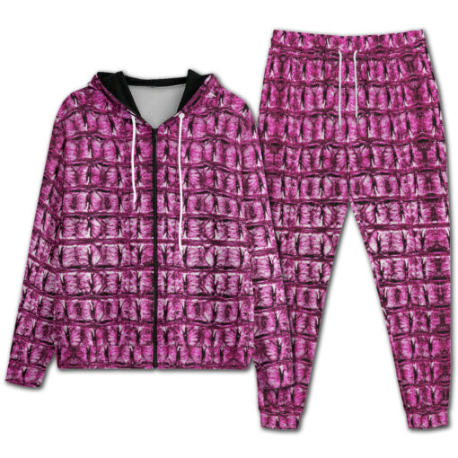 Pink Alligator Print Men's Tracksuit