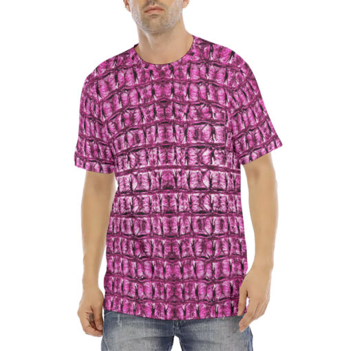 Pink Alligator Texture Men's T-Shirt