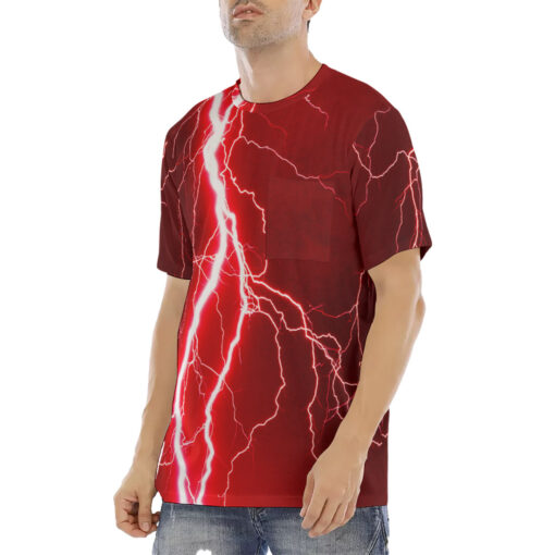 Red Lightning Men's T-Shirt - Image 2