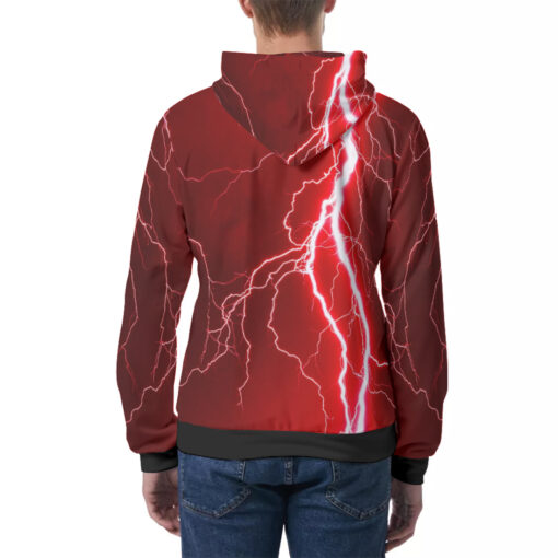 Red Lightning Men's Hoodie - Image 4