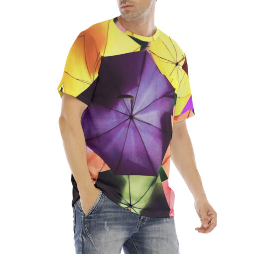 Colored Umbrellas Men's T-Shirt - Image 3