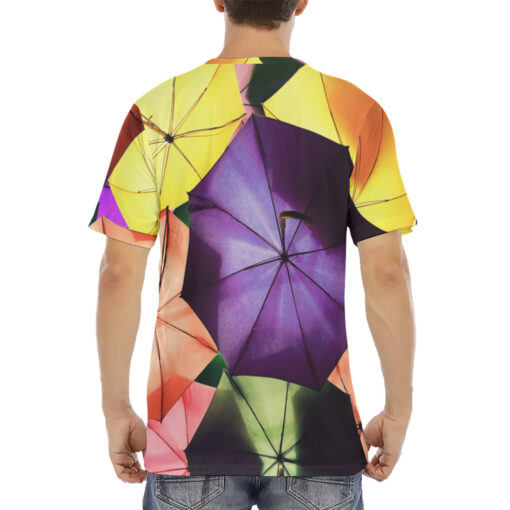 Colored Umbrellas Men's T-Shirt - Image 4