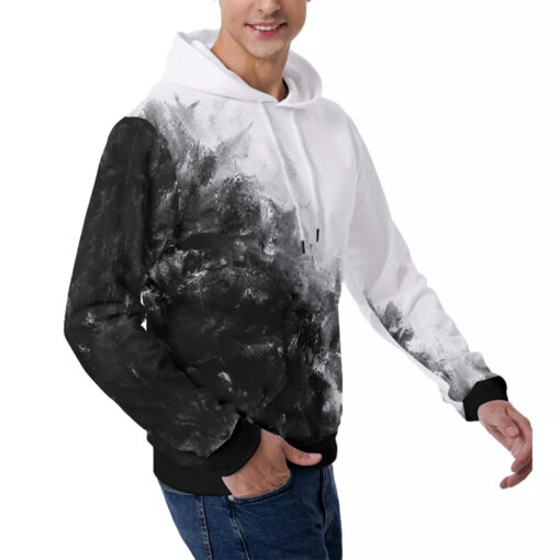 Black n White Paints Men's Hoodie - Image 3