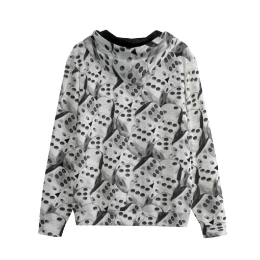 Black n White Dice Men's Zip Up Hoodie - Image 2