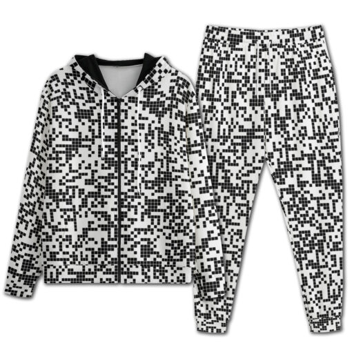 Black n White Pixels Men's Tracksuit