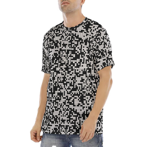 Black and White Pixels Men's T-Shirt - Image 2