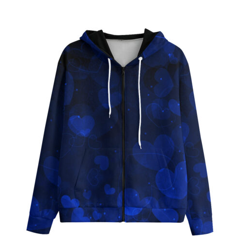 Love Hearts Men's Zip Up Hoodie