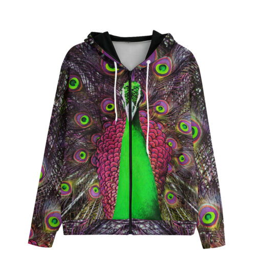 Peacock Plumage Men's Zip Up Hoodie