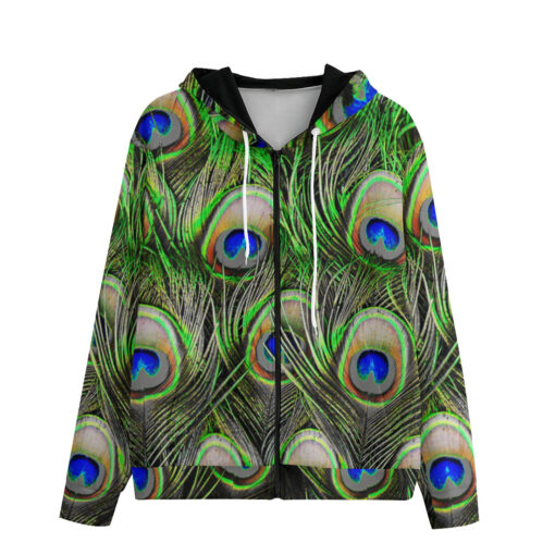 Peacock Plumage Men's Zip Up Hoodie