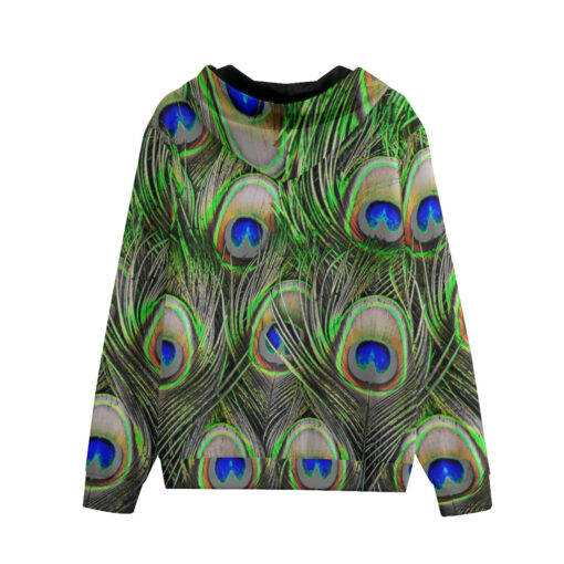 Peacock Plumage Men's Zip Up Hoodie - Image 2